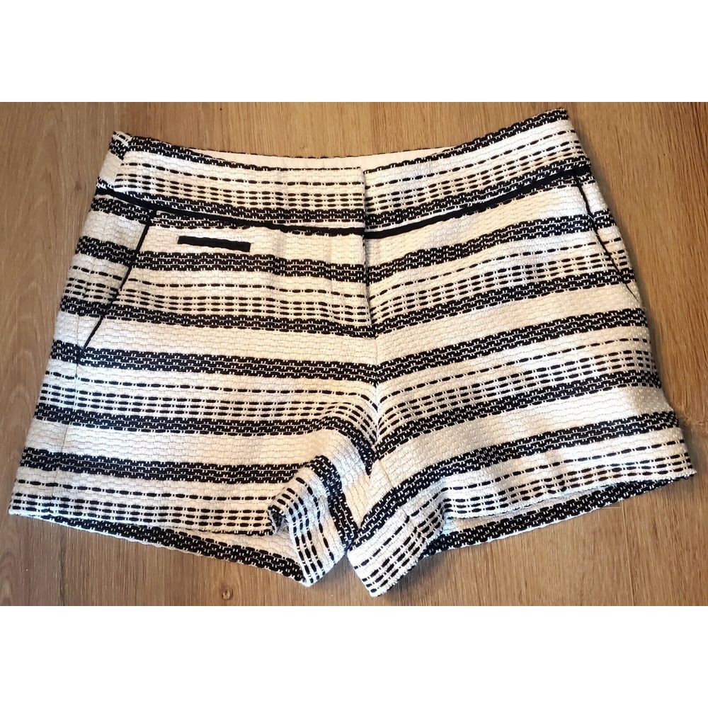 Ann Taylor Shorts The Riviera Woven Texture Black & Ivory NWOT Cot Lined WOM SZ0